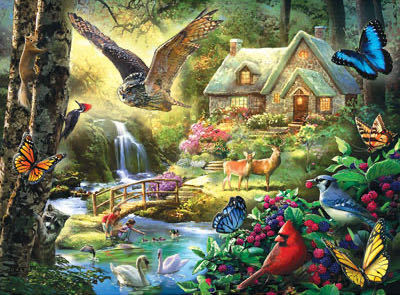 Forest Cottage - Bits And Pieces puzzle collectible [Barcode 192949027139] - Main Image 2