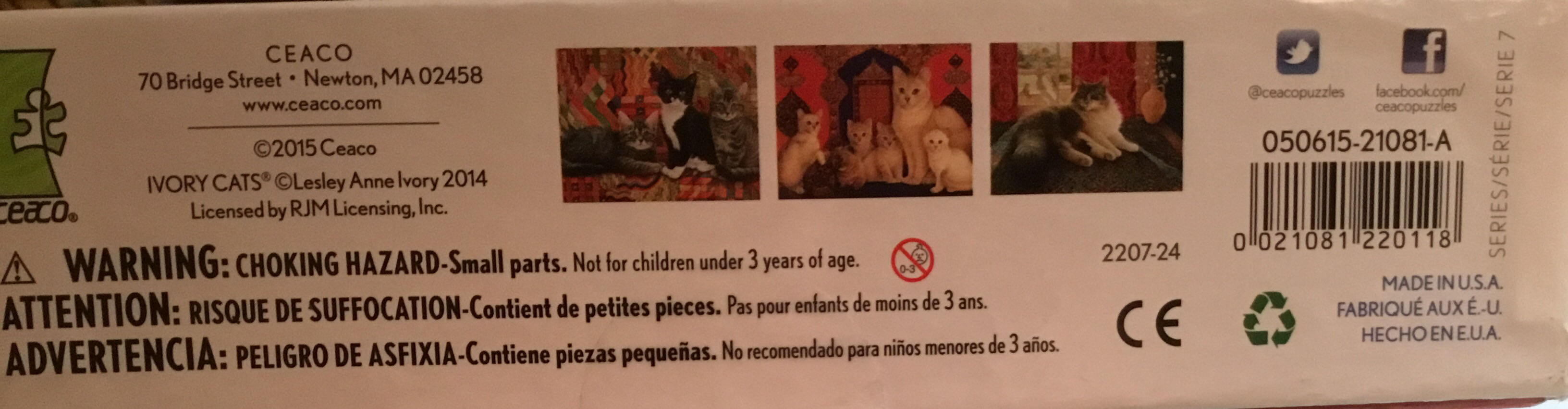 Ivory Cats - Agneatha And The Greek Vase - Ceaco puzzle collectible [Barcode 021081220118] - Main Image 2
