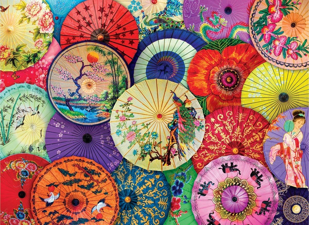 Asian Oil-Paper Umbrellas - EuroGraphics puzzle collectible [Barcode 628136753173] - Main Image 2
