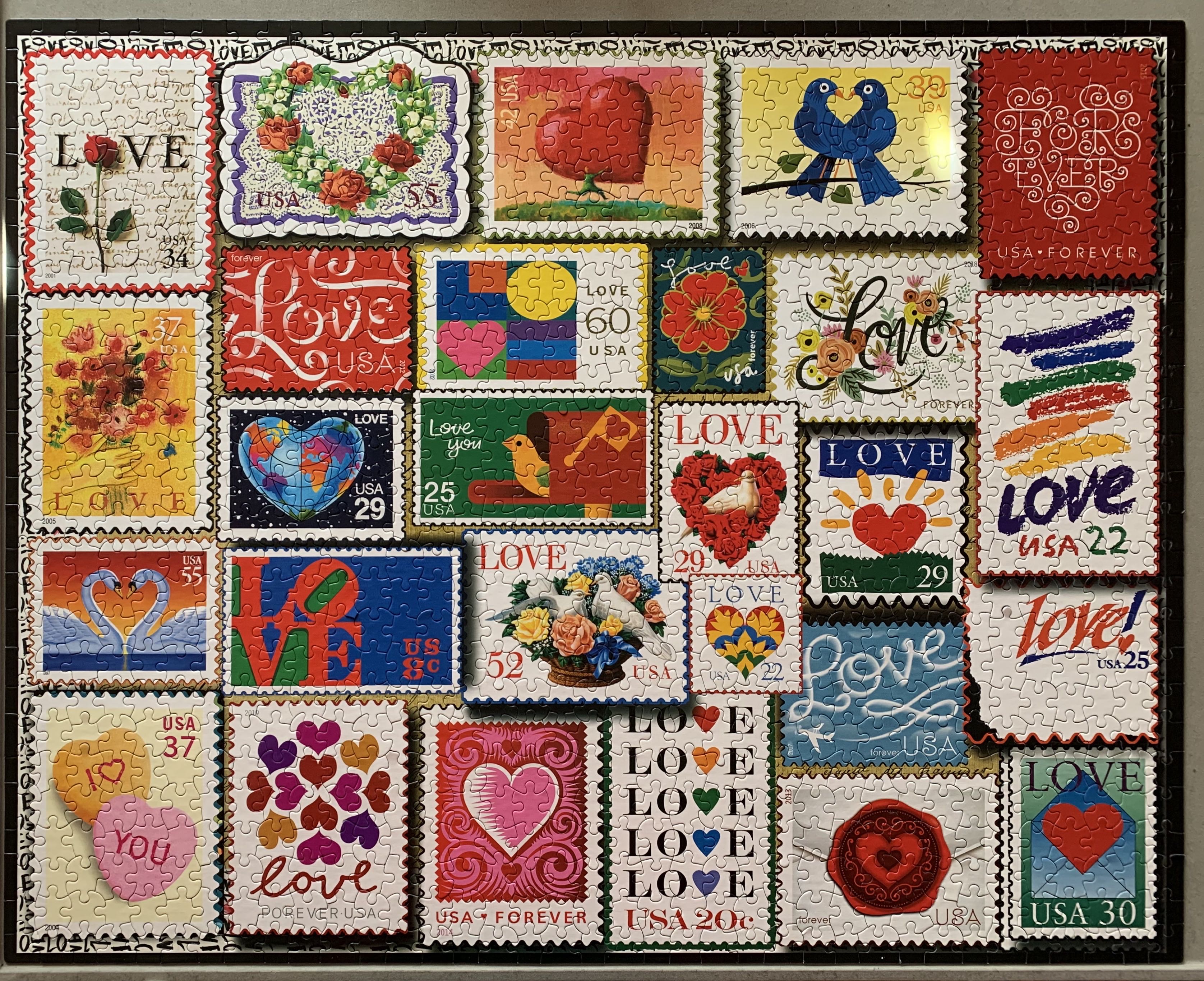 Love Stamps - White Mountain Puzzles puzzle collectible [Barcode 724819262885] - Main Image 3