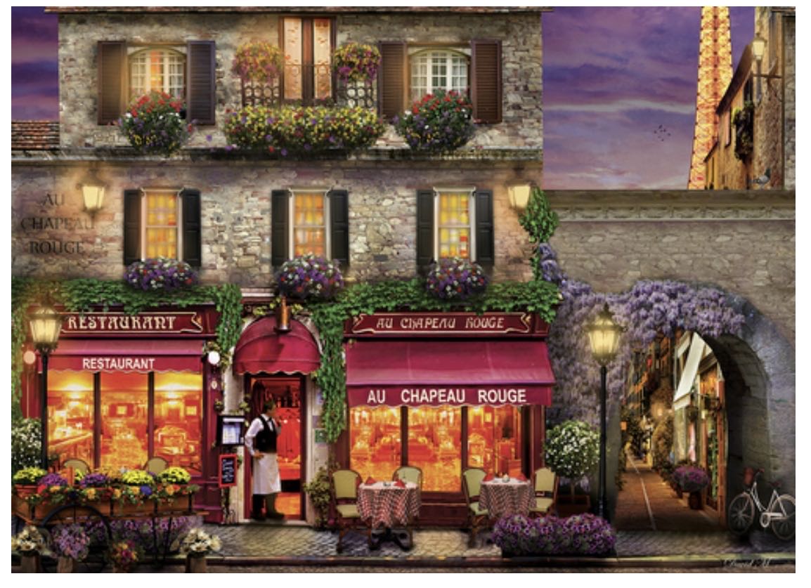 The Red Hat Restaurant, Paris - Eurographics puzzle collectible [Barcode 628136609630] - Main Image 2