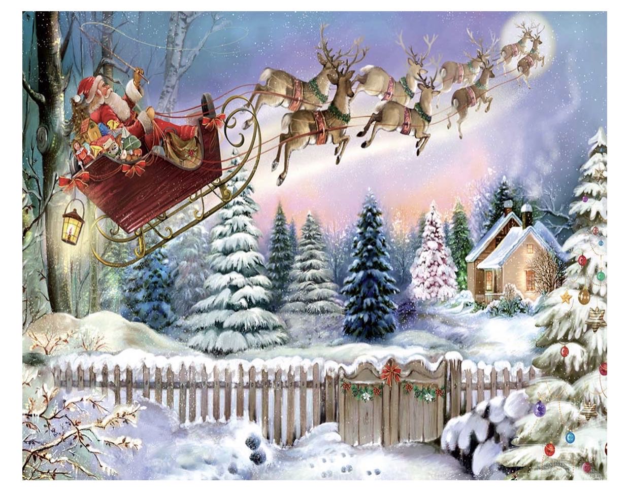 On Dasher! On Dancer! - Heritage Puzzles puzzle collectible [Barcode 654497107102] - Main Image 2