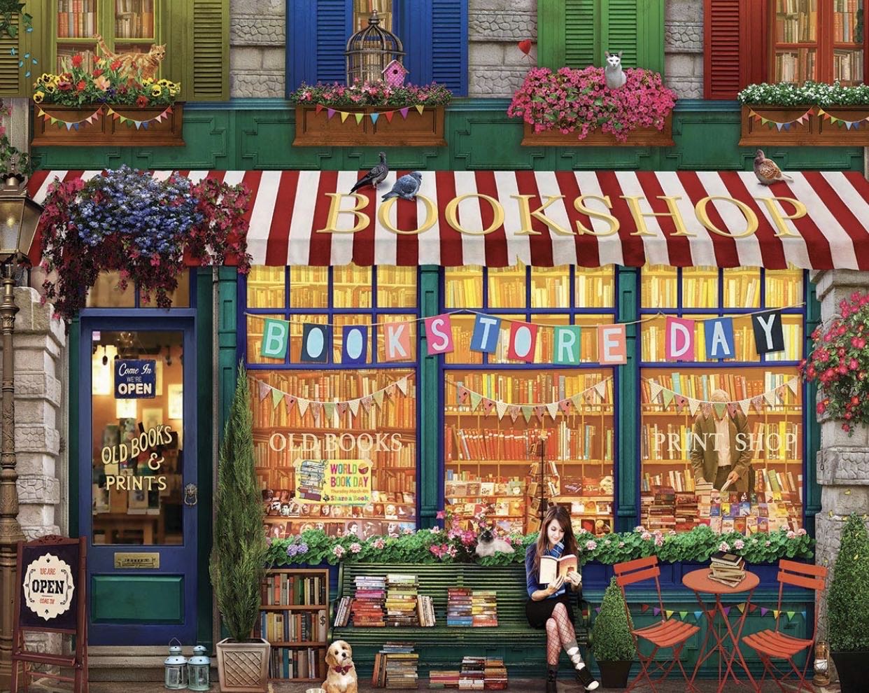 Vintage Bookshop - White Mountain Puzzles puzzle collectible [Barcode 724819262601] - Main Image 2