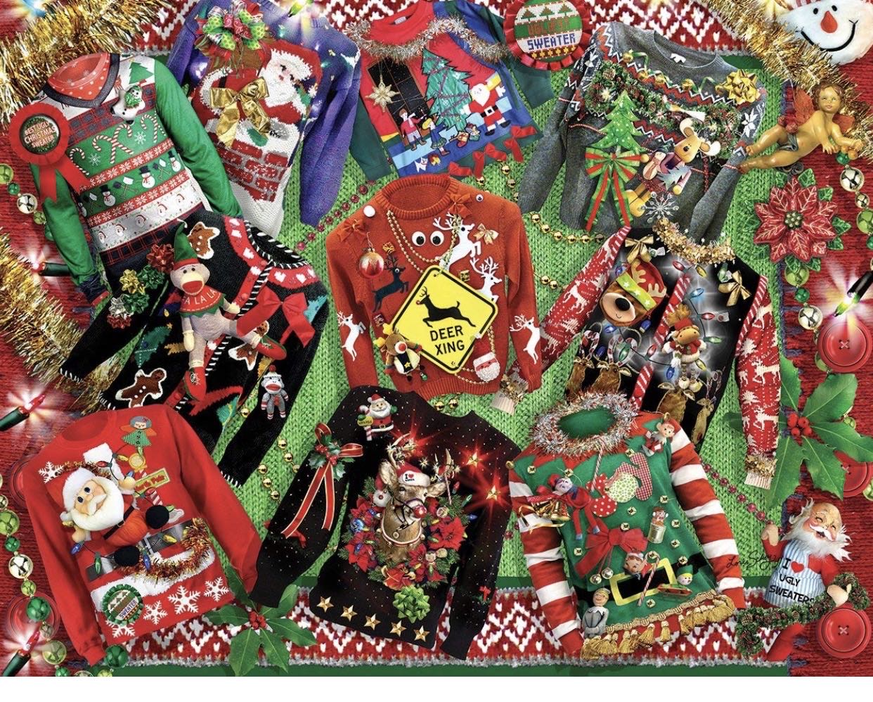 Ugly Christmas Sweaters - White Mountain Puzzles puzzle collectible [Barcode 724819257645] - Main Image 2