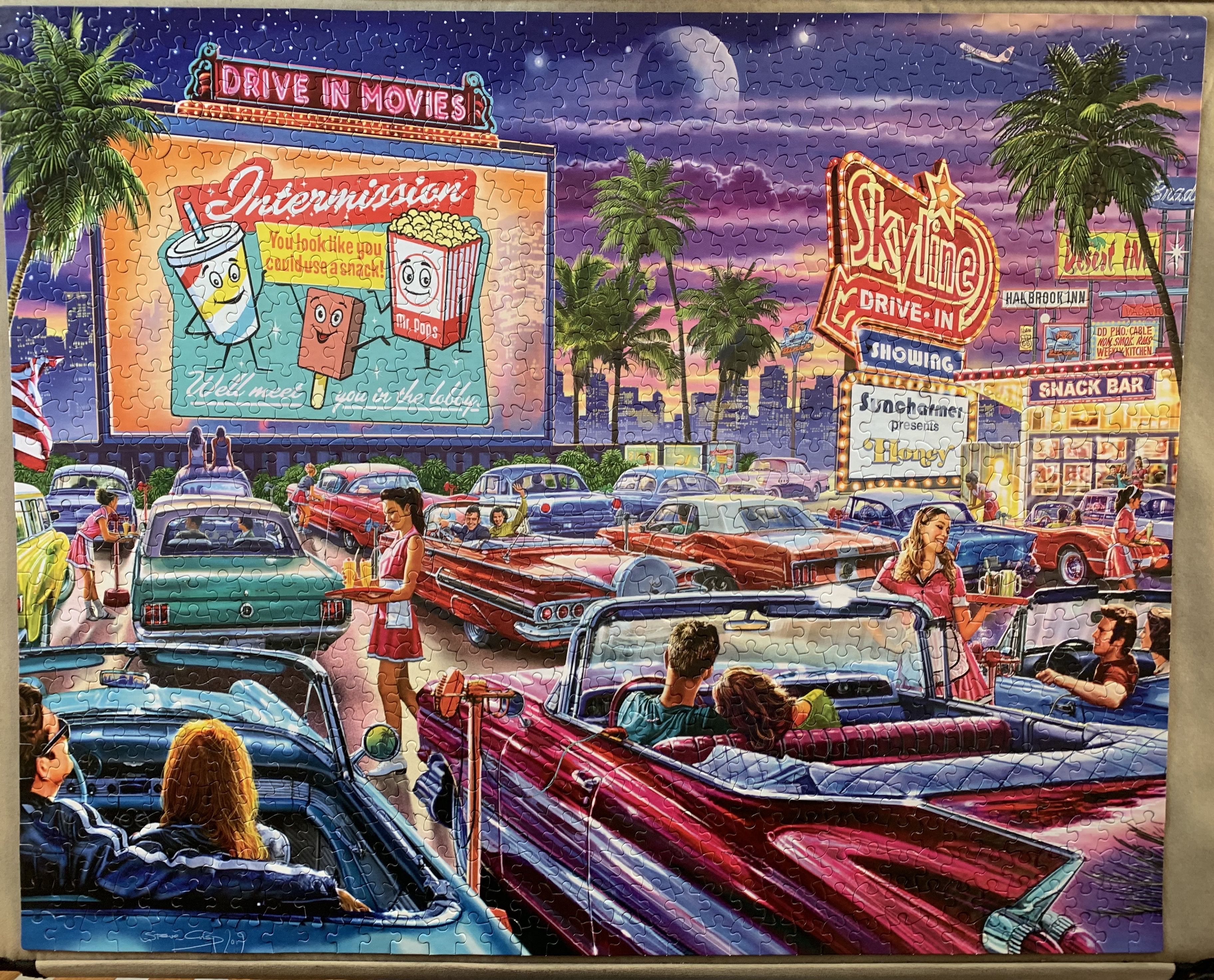 Drive-In Movies - White Mountain Puzzles puzzle collectible - Main Image 3