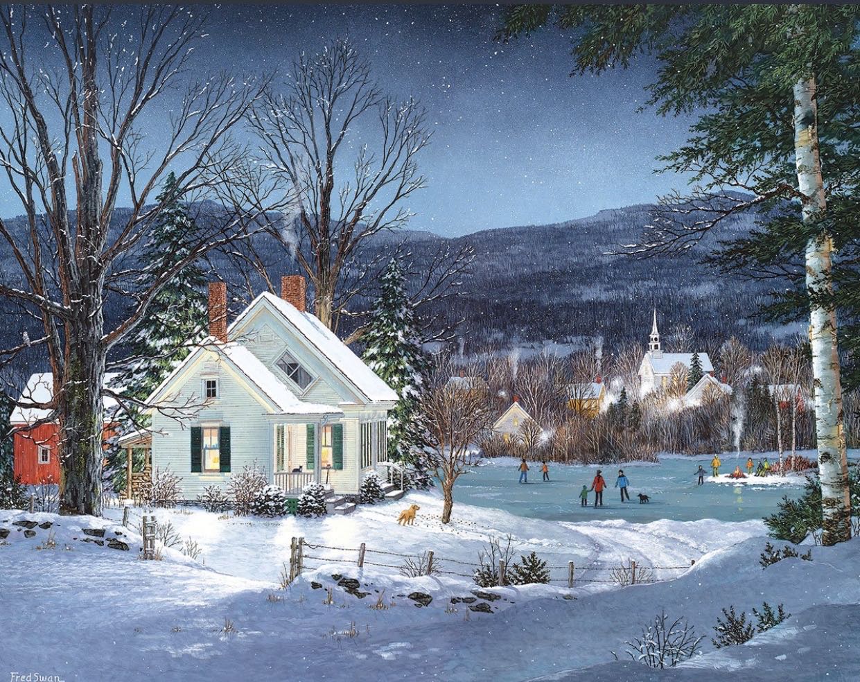 Skating Party - White Mountain Puzzles puzzle collectible - Main Image 2