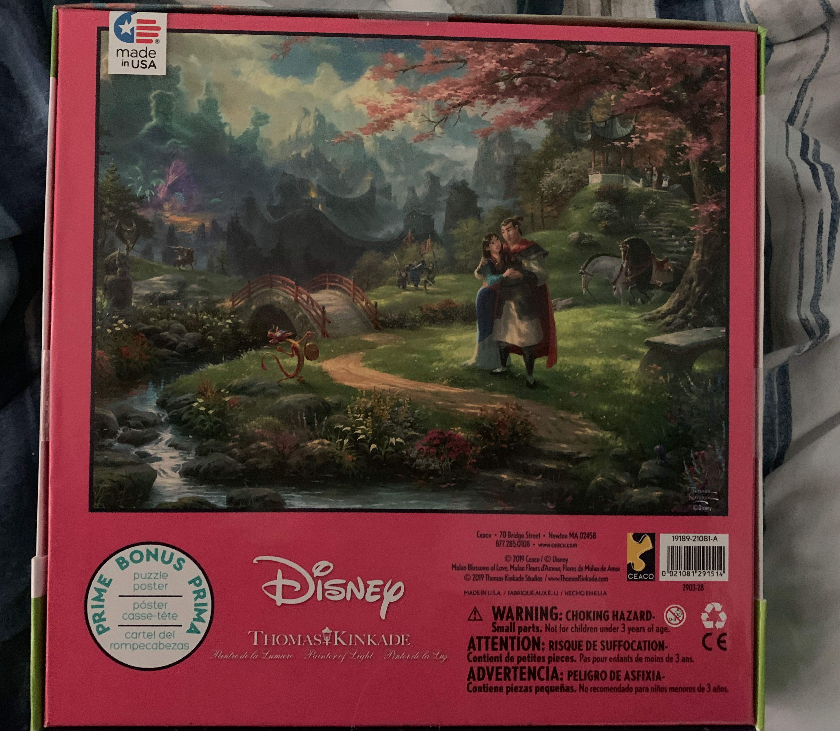 Thomas Kinkade - Mulan Blossoms Of Love - Ceaco 🇺🇸 puzzle collectible [Barcode 021081291514] - Main Image 2
