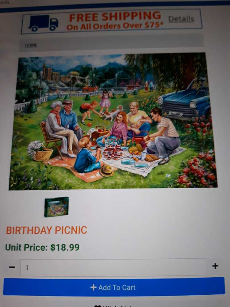 Birthday Picnic APM - Falcon de luxe puzzle collectible [Barcode 8710126112632] - Main Image 1