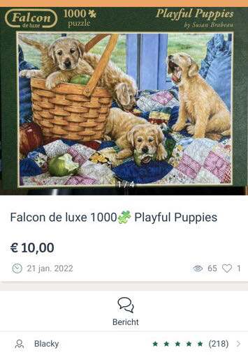 Playful Puppies - Falcon de luxe puzzle collectible [Barcode 8710126110546] - Main Image 4
