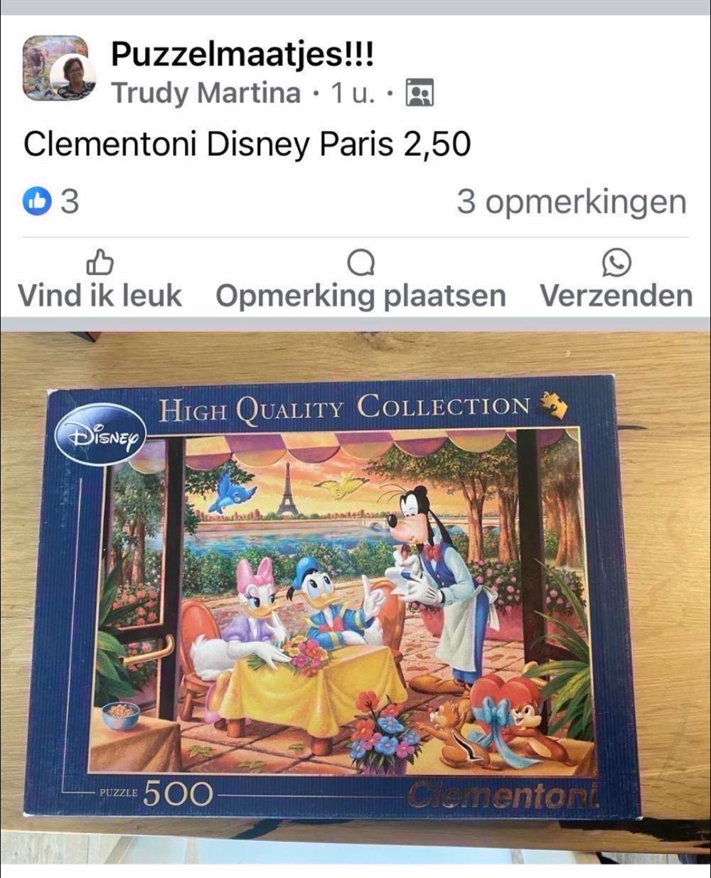 Daisy And Donald Duck in Paris B - Clementoni puzzle collectible [Barcode 8005125303489] - Main Image 4
