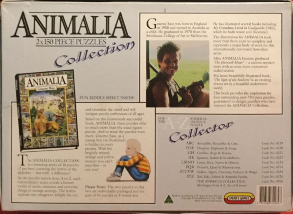 Animalia; Collection - STUVW - Spears & Sons puzzle collectible - Main Image 2