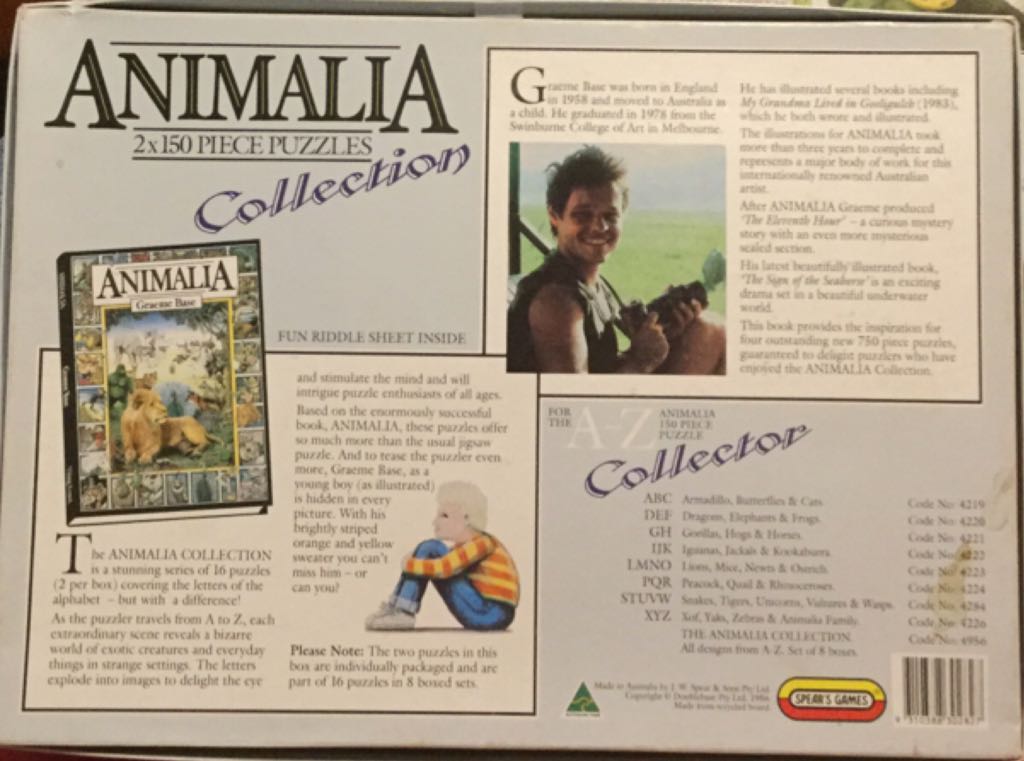 Animalia; Collection - XYZ - Spears & Sons puzzle collectible - Main Image 2