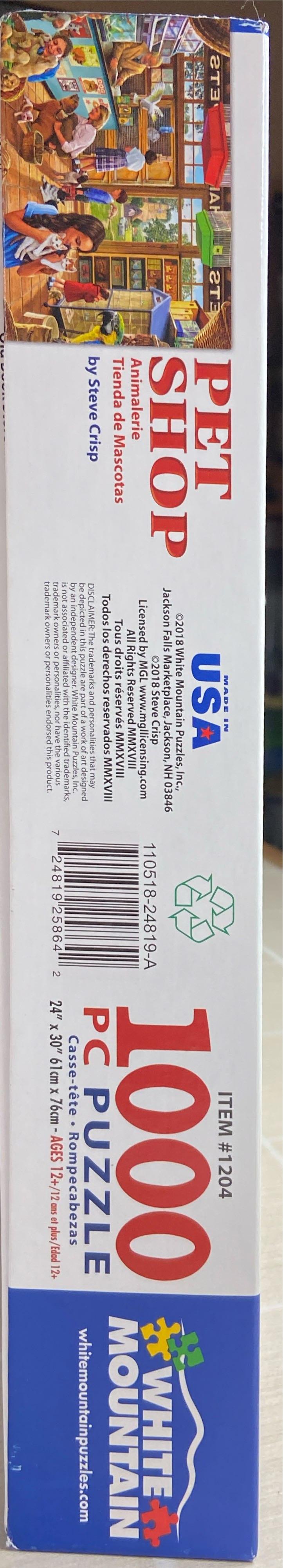 Pet Shop - White Mountain puzzle collectible [Barcode 724819258642] - Main Image 3