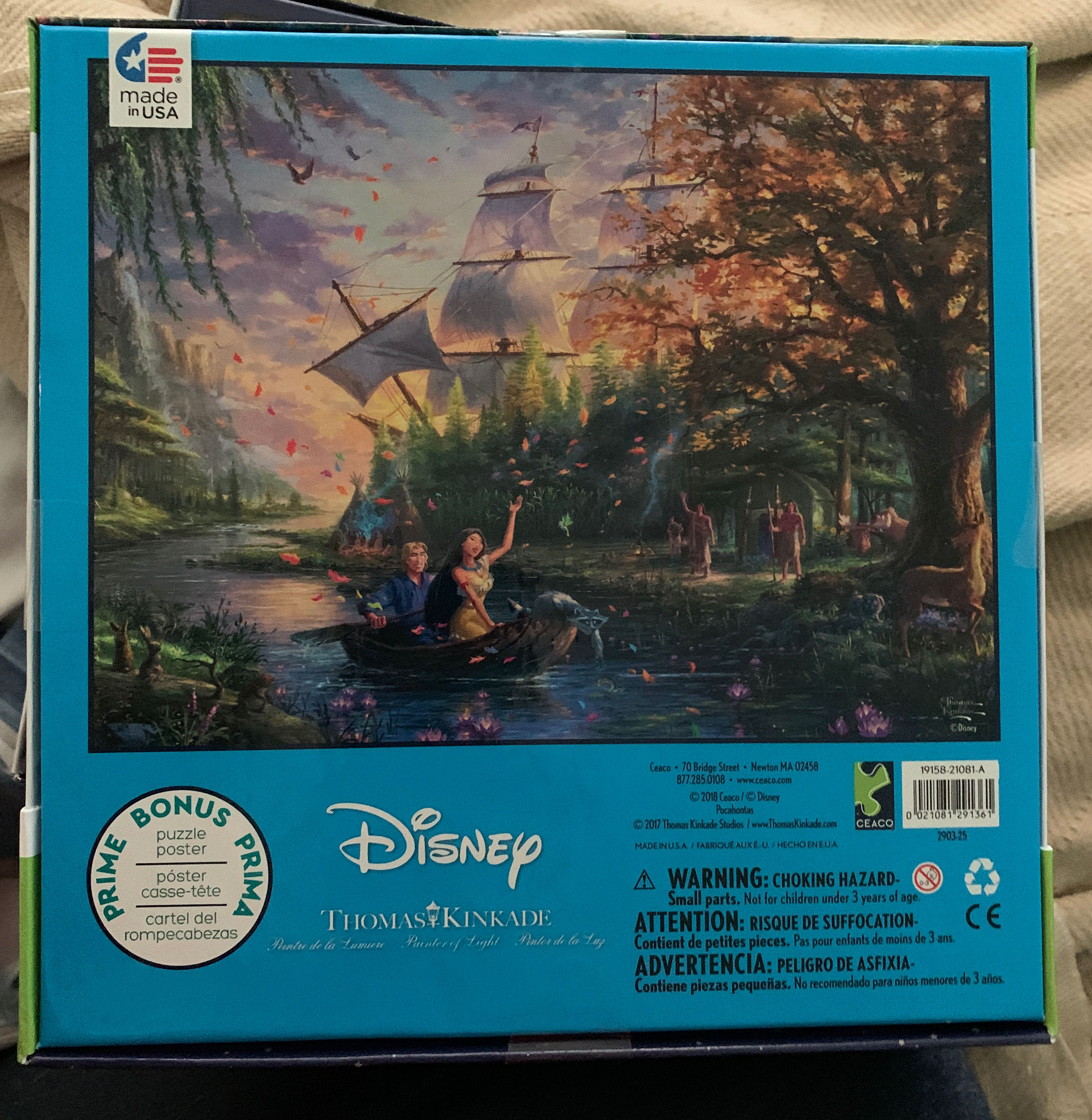 Pocahontas - Ceaco / Thomas Kinkade puzzle collectible [Barcode 021081291361] - Main Image 2