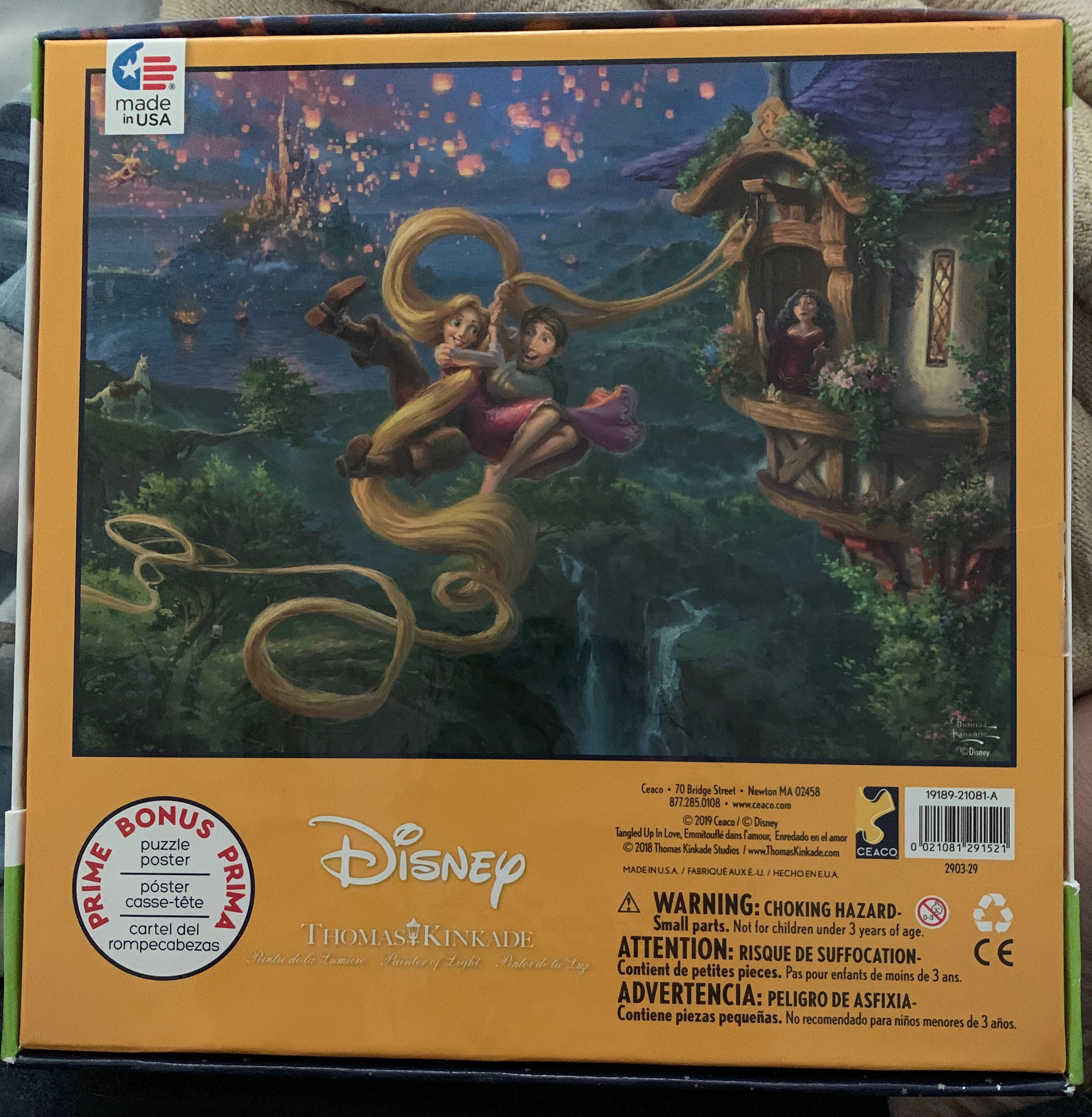 Tangled - Tangled Up In Love - Thomas Kinkade/Ceaco puzzle collectible [Barcode 021081291521] - Main Image 2