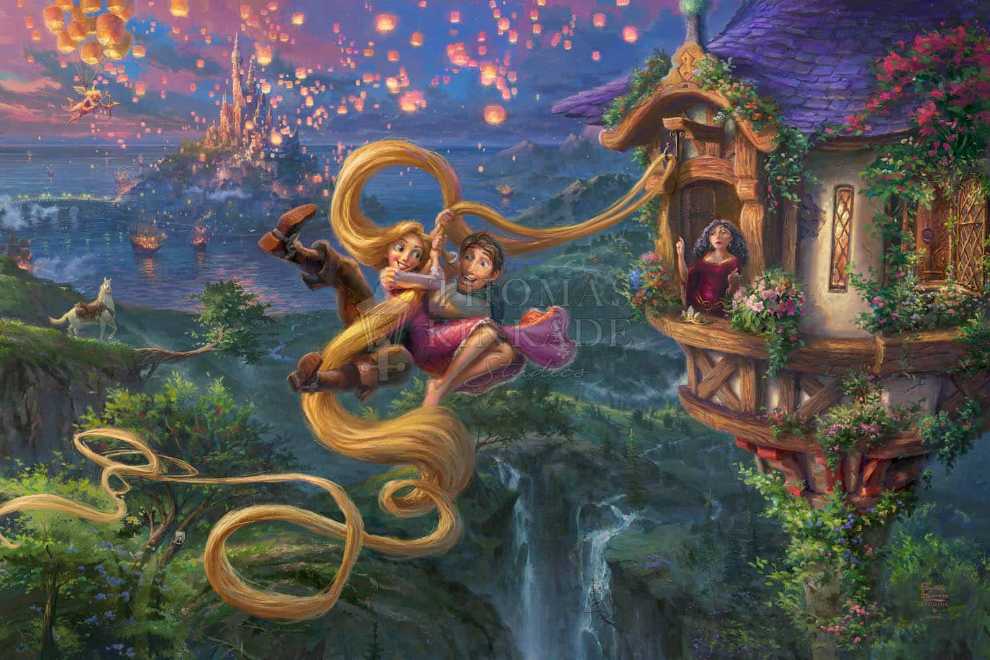 Tangled - Tangled Up In Love - Thomas Kinkade/Ceaco puzzle collectible [Barcode 021081291521] - Main Image 3