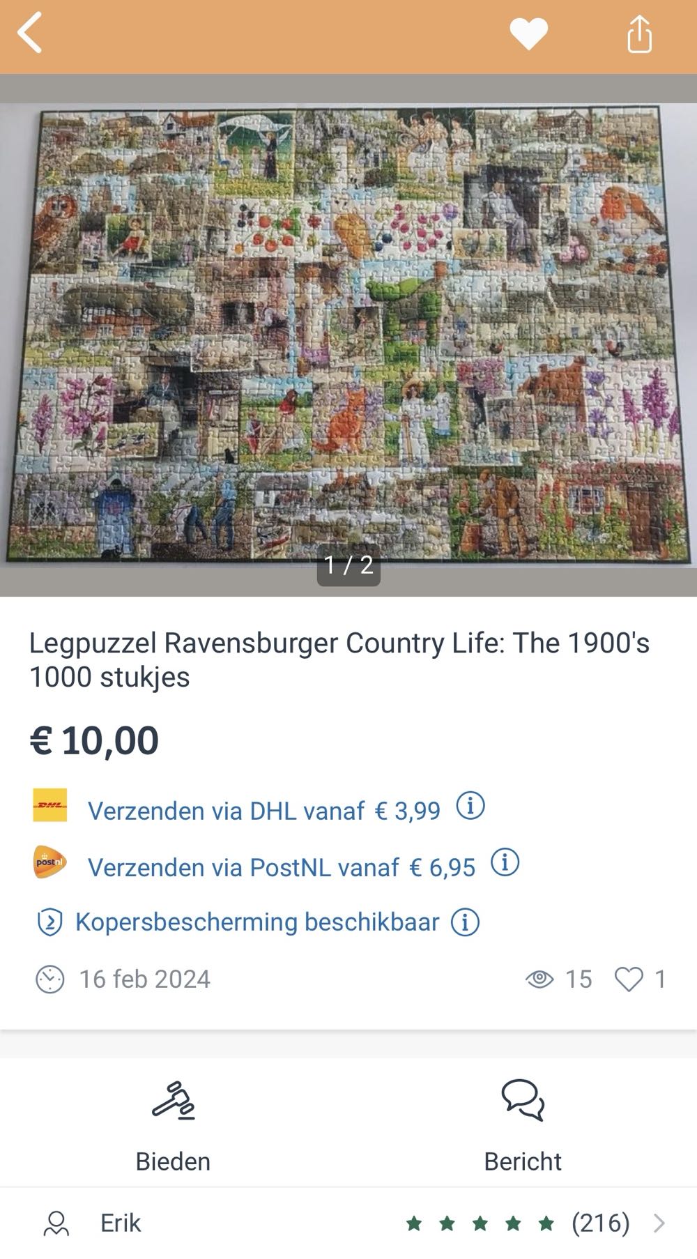 Country Life In The 1900’s - Ravensburger puzzle collectible [Barcode 4005556196999] - Main Image 4