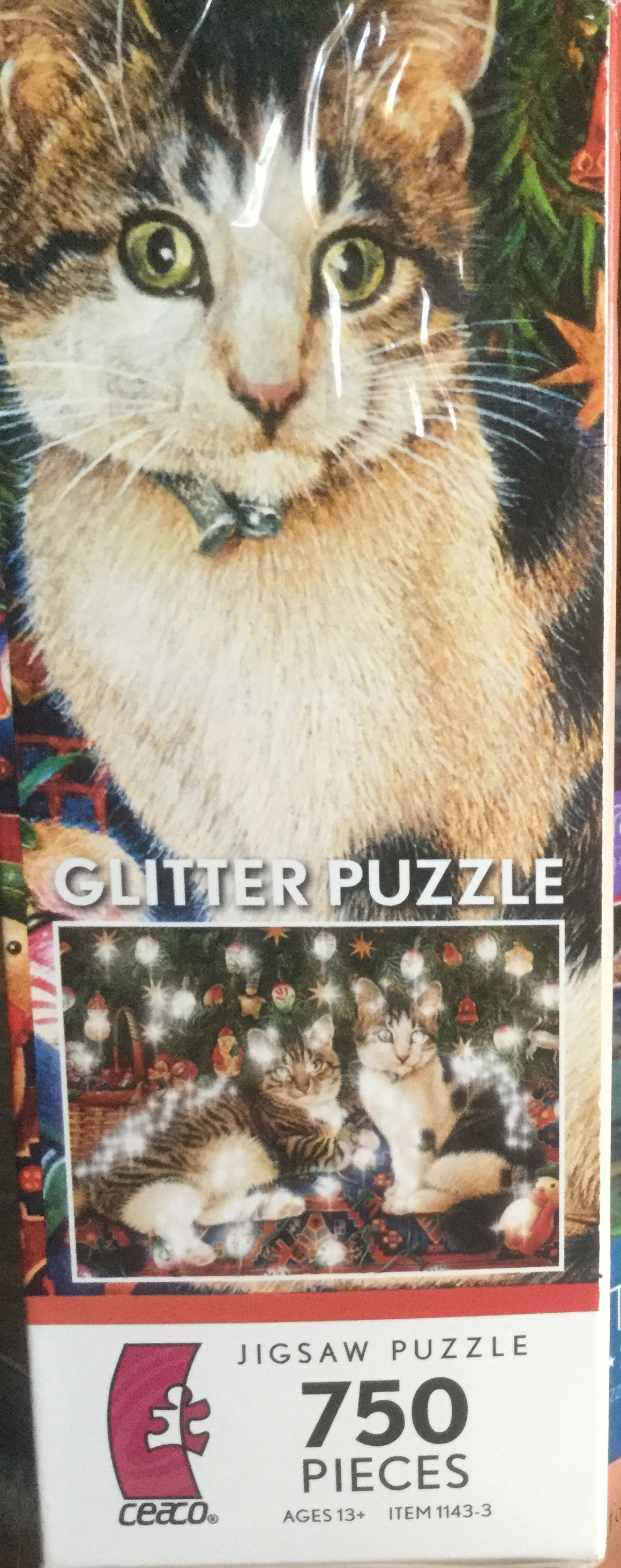 Truffle And Fudge With Christmas Lights And Snowman - Ceaco puzzle collectible [Barcode 021081011433] - Main Image 3