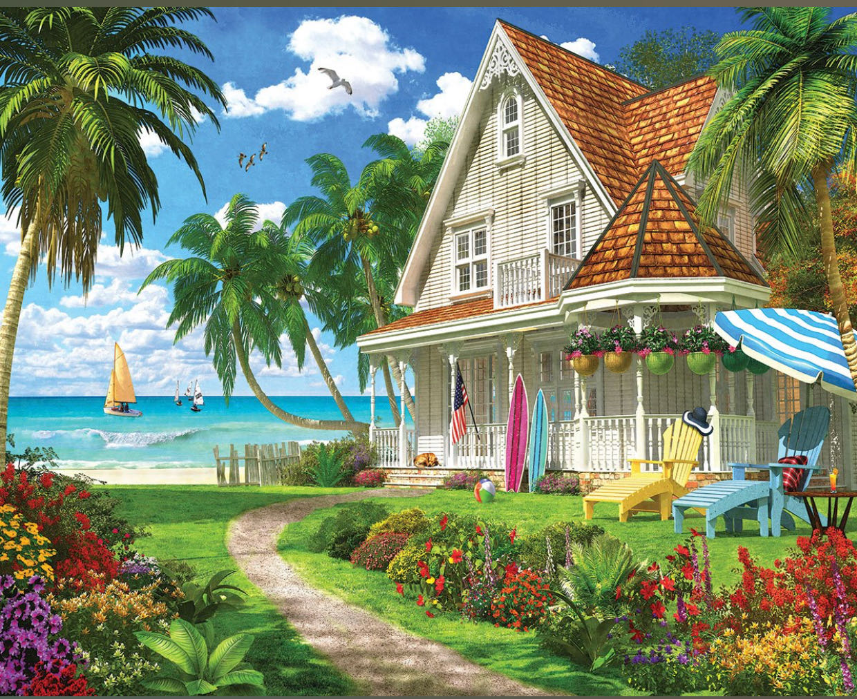 Beach House - White Mountain puzzle collectible [Barcode 724819263356] - Main Image 2