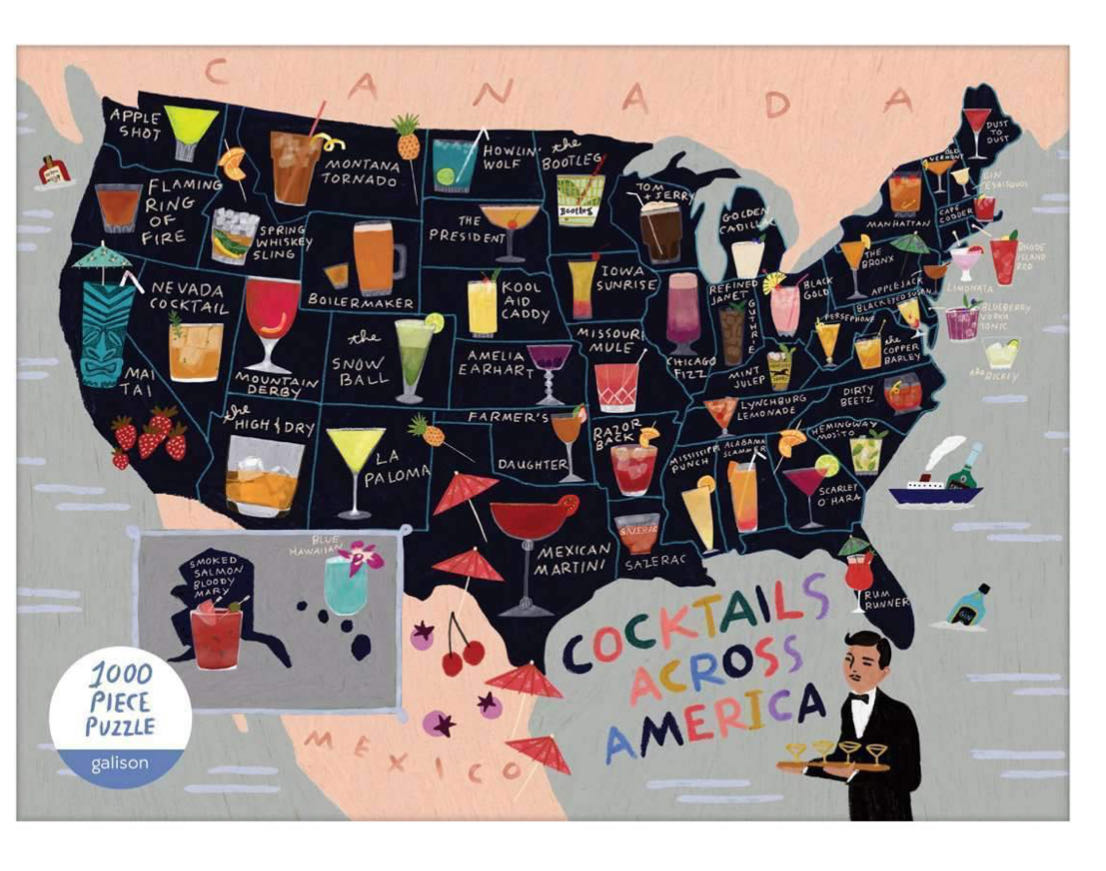 Cocktails Across America - Galison puzzle collectible [Barcode 9780735357860] - Main Image 2