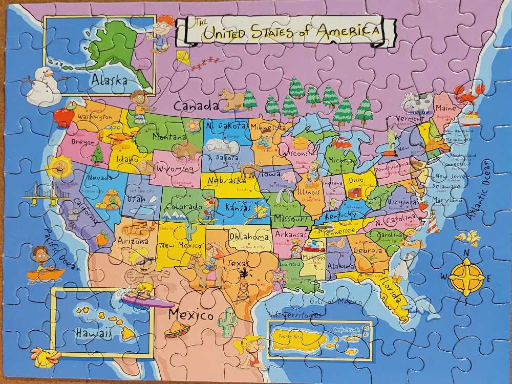 U. S. A. Map - Vista Puzzles puzzle collectible [Barcode 788958601301] - Main Image 2