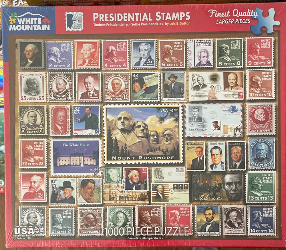 Presidential Stamps - White Mountain 🇺🇸 puzzle collectible [Barcode 724819259083] - Main Image 2