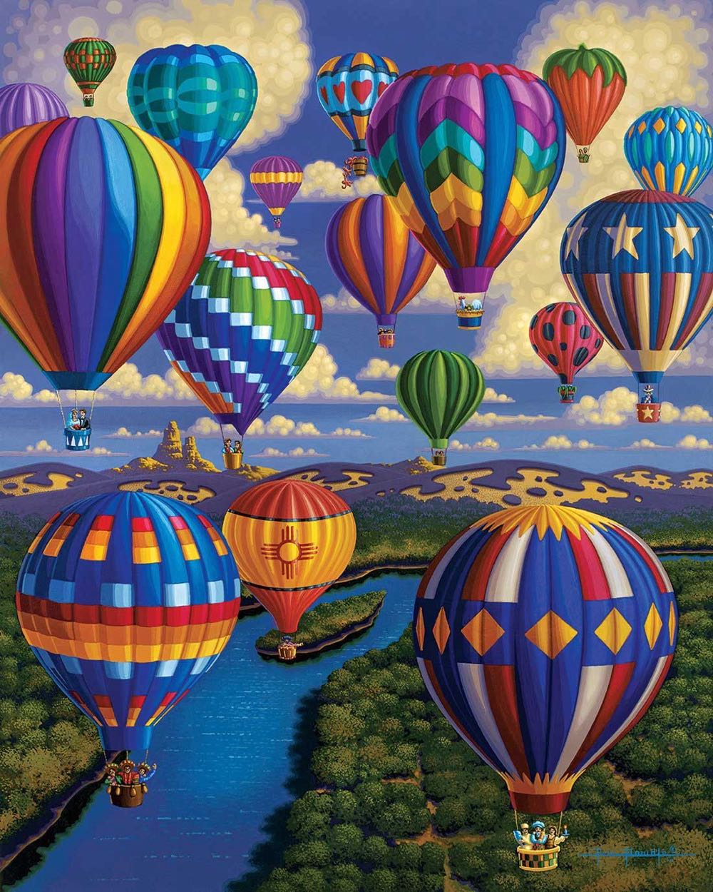 Balloon Festival - Dowdle Folk Art 🇺🇸 puzzle collectible [Barcode 671095001748] - Main Image 3