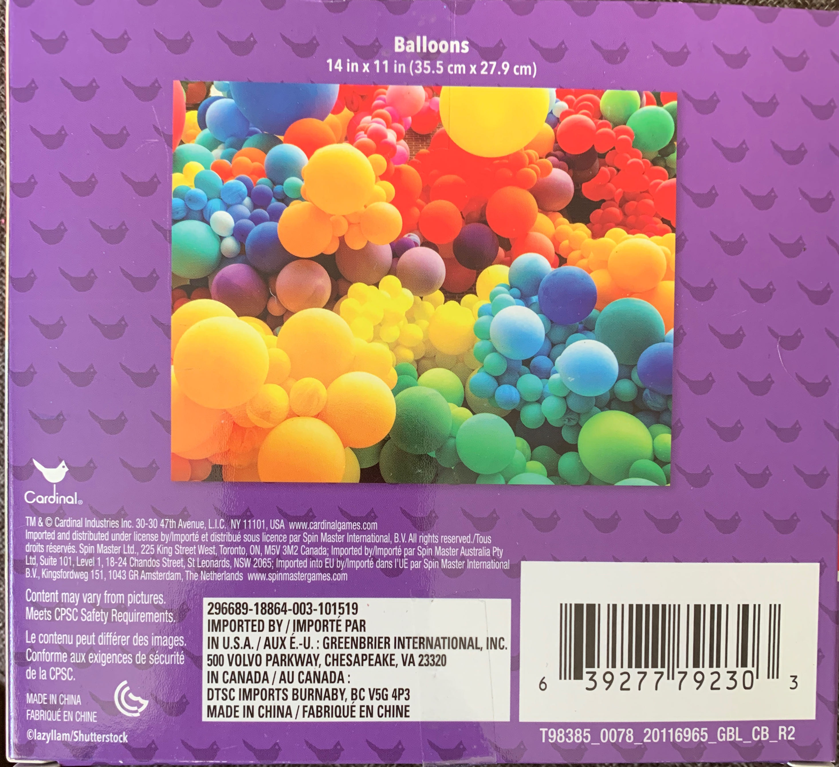 Balloons - Cardinal puzzle collectible [Barcode 639277792303] - Main Image 2