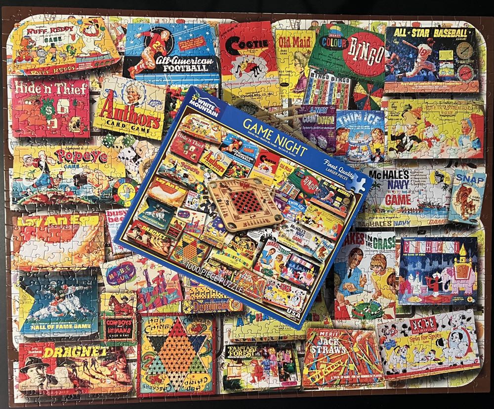 Game Night - White Mountain Puzzles puzzle collectible [Barcode 724819263516] - Main Image 4