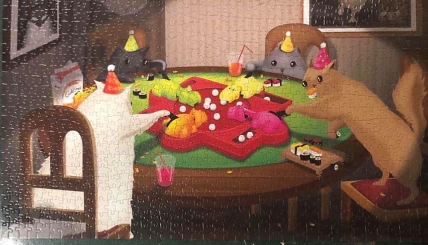 Cats playing hippos - The Oatmeal puzzle collectible [Barcode 625012802055] - Main Image 2