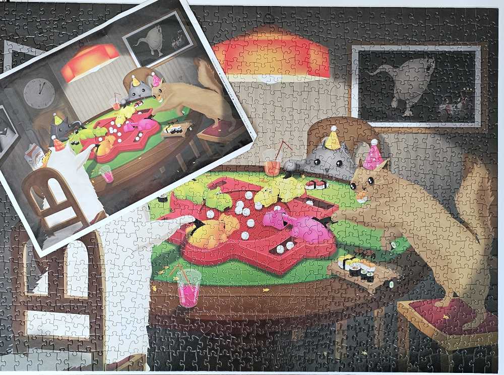 Cats playing hippos - The Oatmeal puzzle collectible [Barcode 625012802055] - Main Image 3