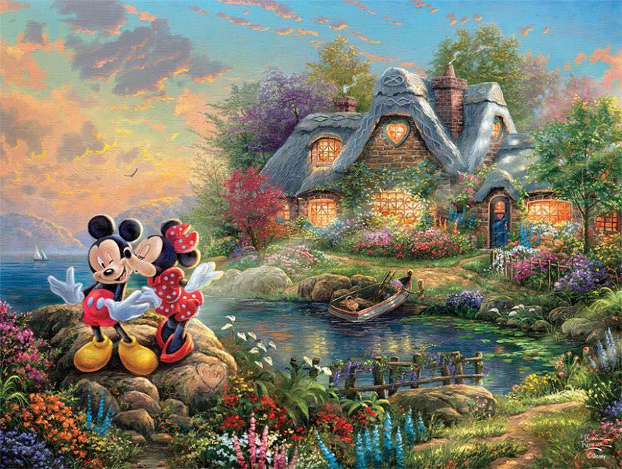 Mickey And Minnie Sweetheart Cove (Disney Dreams) -  Ceaco puzzle collectible [Barcode 021081290609] - Main Image 2