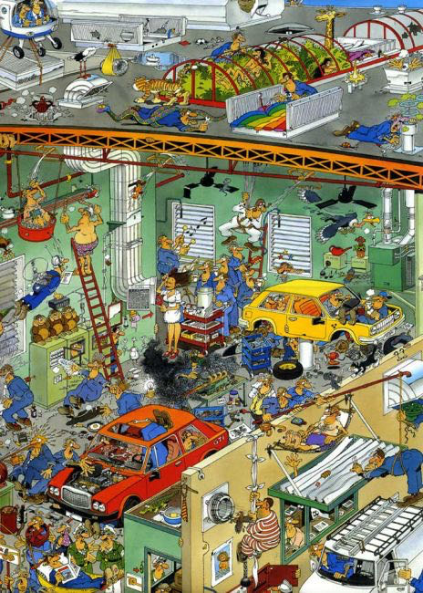 Cars in the make - uitgave Scandinavië 2022 - Jumbo puzzle collectible [Barcode 8710126812464] - Main Image 2