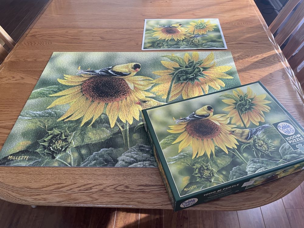 Sunflowers And Goldfinches - Cobble Hill puzzle collectible [Barcode 625012801157] - Main Image 4