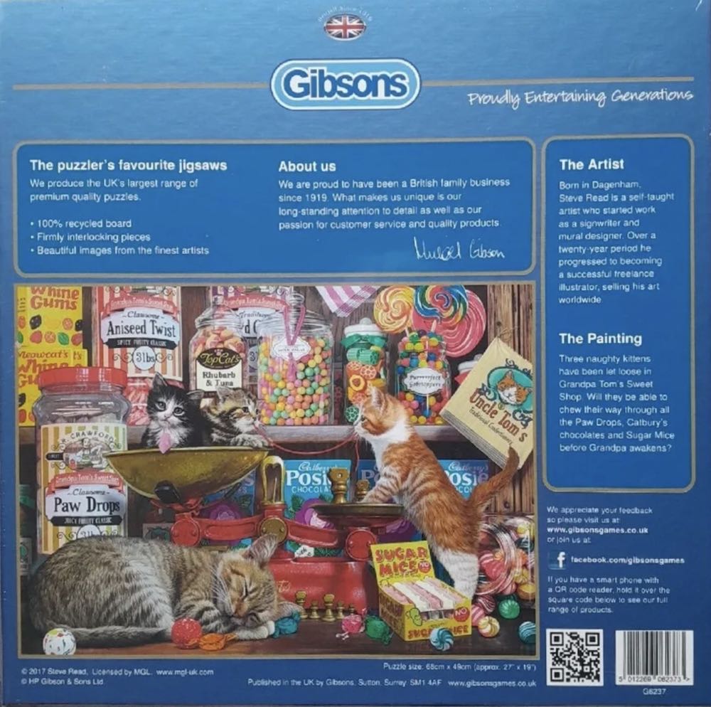 Paw Drops & Sugar Mice - Gibsons puzzle collectible [Barcode 5012269062373] - Main Image 4