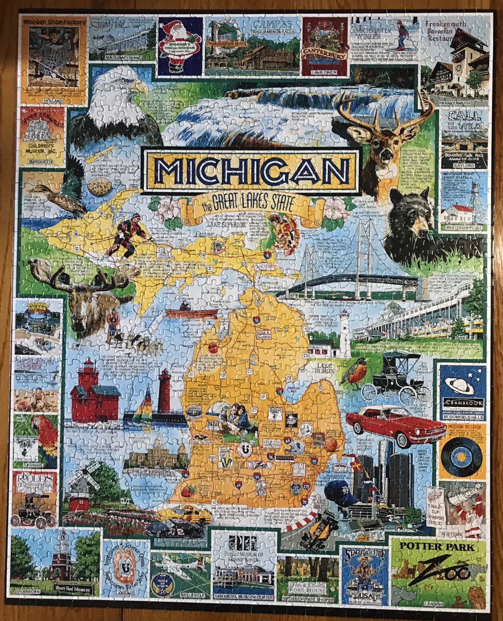 Michigan the Great Lakes State - White Mountain Puzzles puzzle collectible [Barcode 724819247400] - Main Image 2