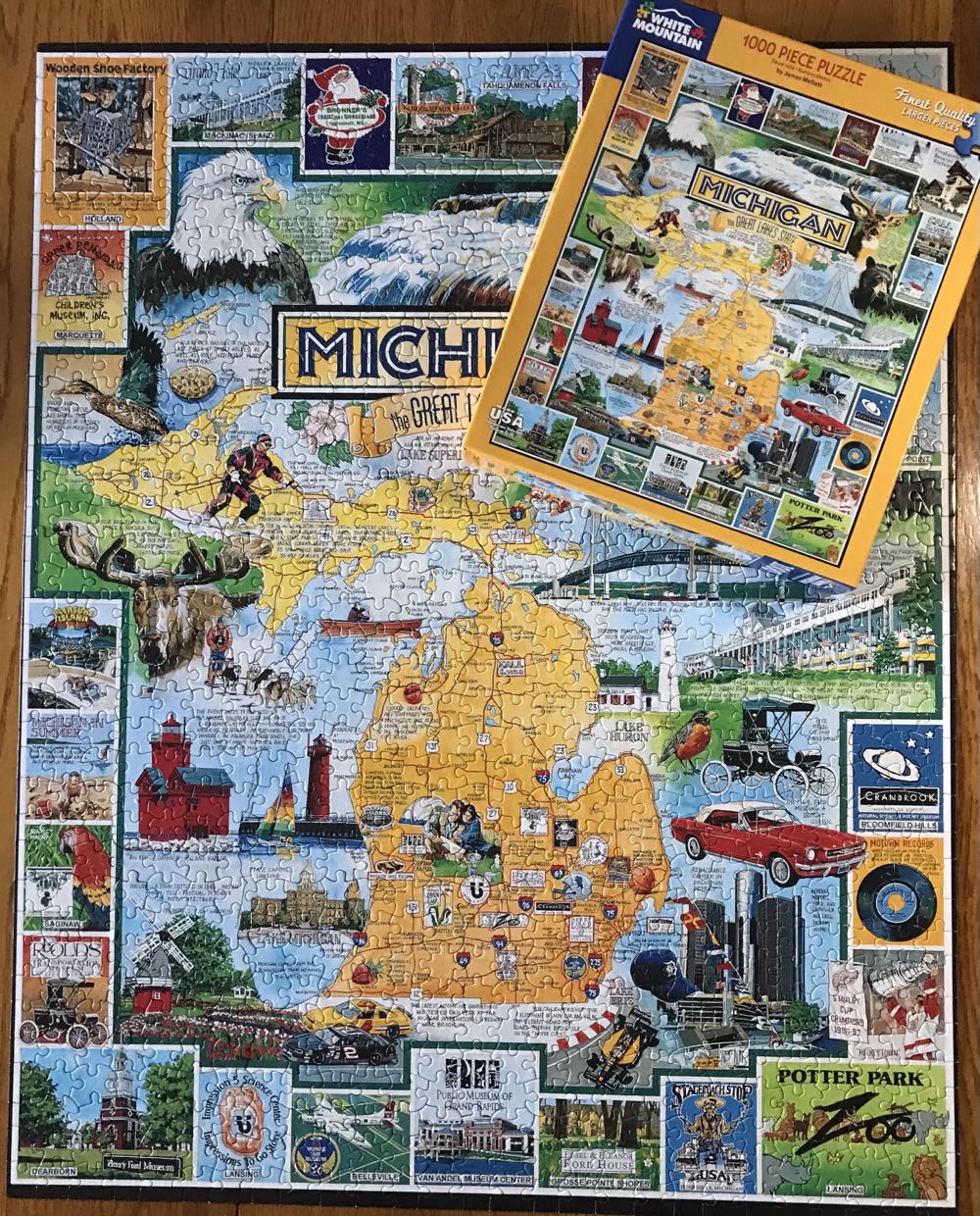 Michigan the Great Lakes State - White Mountain Puzzles puzzle collectible [Barcode 724819247400] - Main Image 3