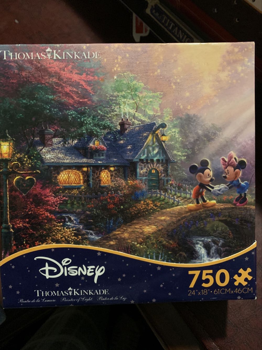 Thomas Kinkade Mickey & Minnie Mouse On Bridge  puzzle collectible - Main Image 2