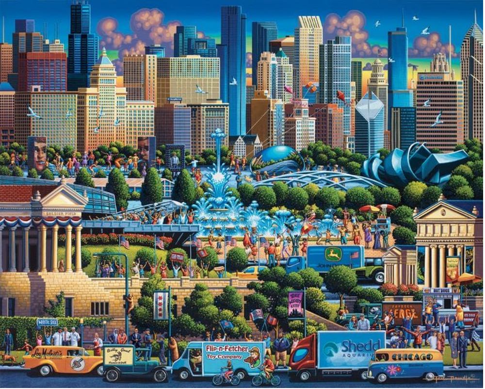 Chicago - 841, 5/16/25-SOLD - Dowdle Folk Art puzzle collectible [Barcode 671095202695] - Main Image 2