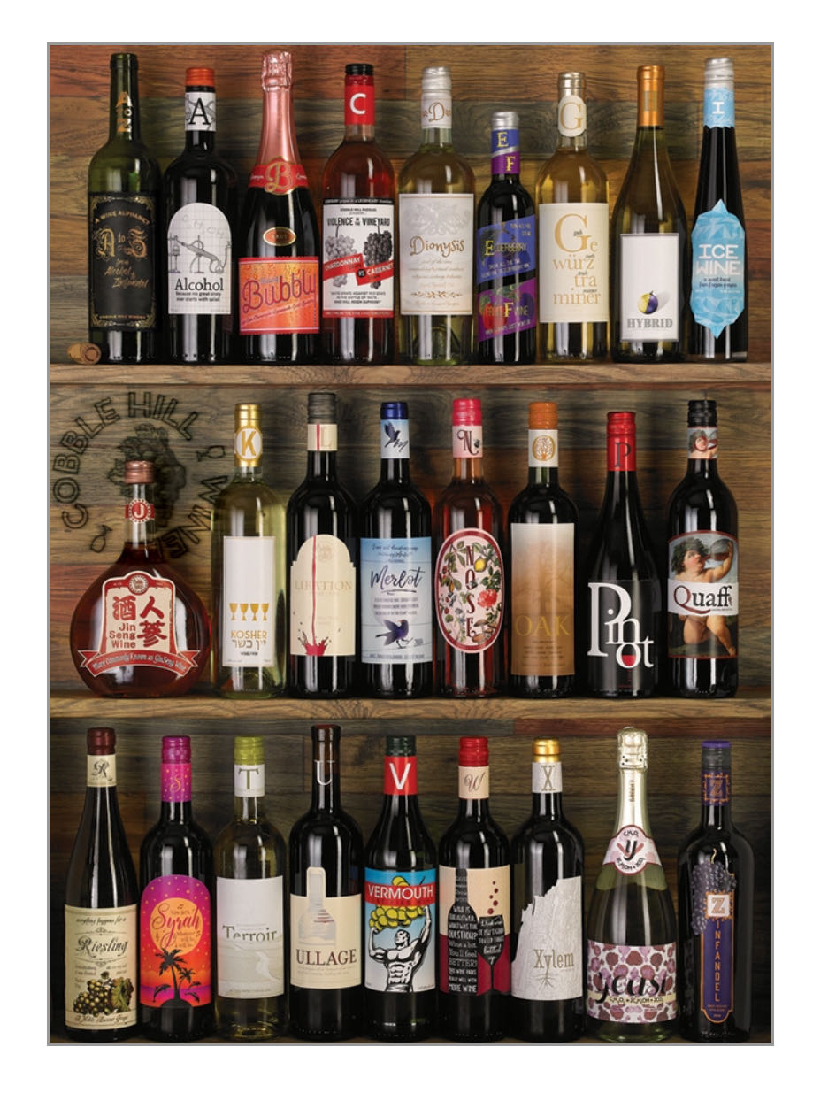 Wine Alphabet - Cobble Hill puzzle collectible [Barcode 625012800297] - Main Image 2