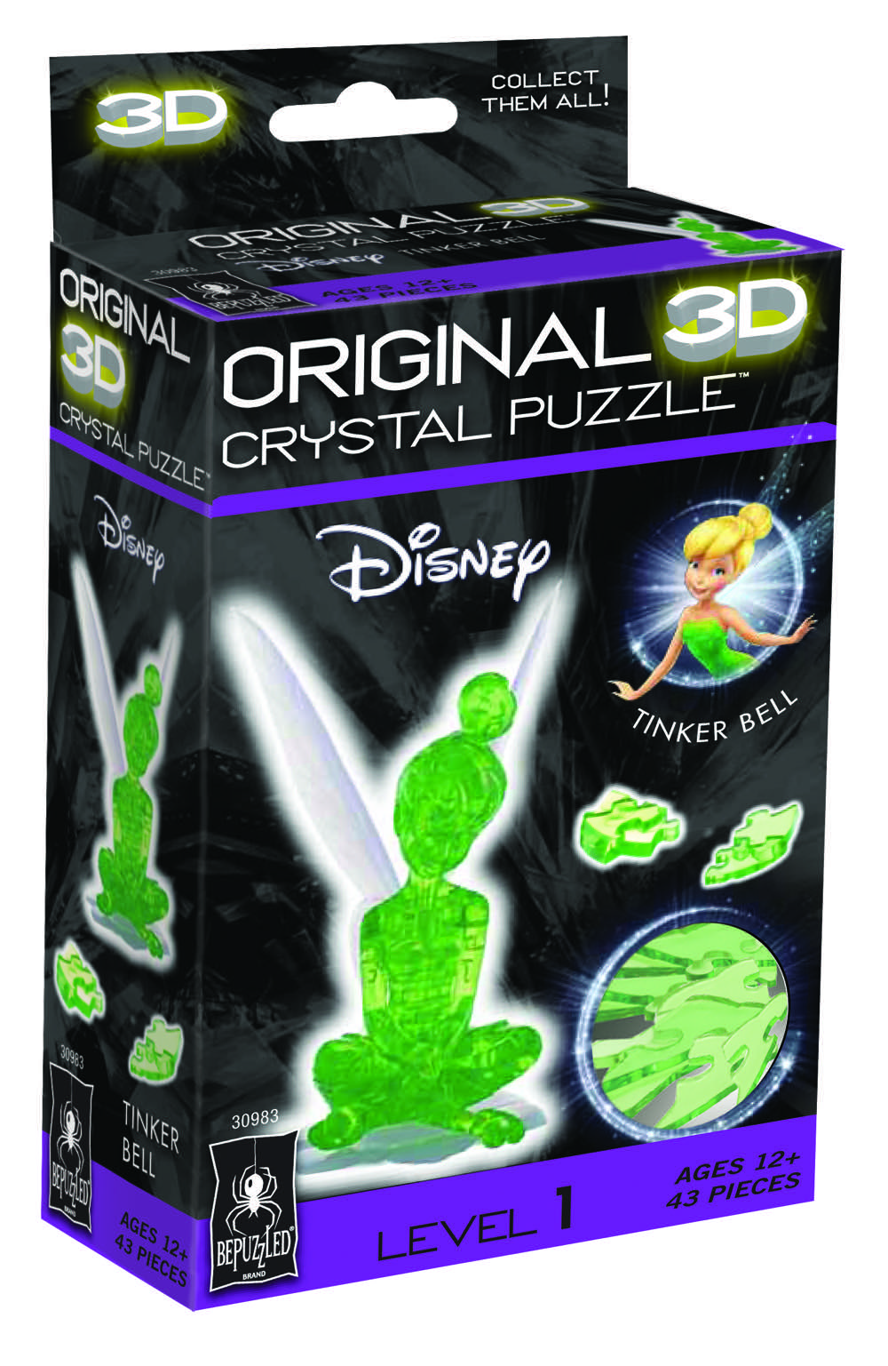 3D Crystal Puzzle Tinker Bell - Bepuzzled puzzle collectible [Barcode 0023332309832] - Main Image 2