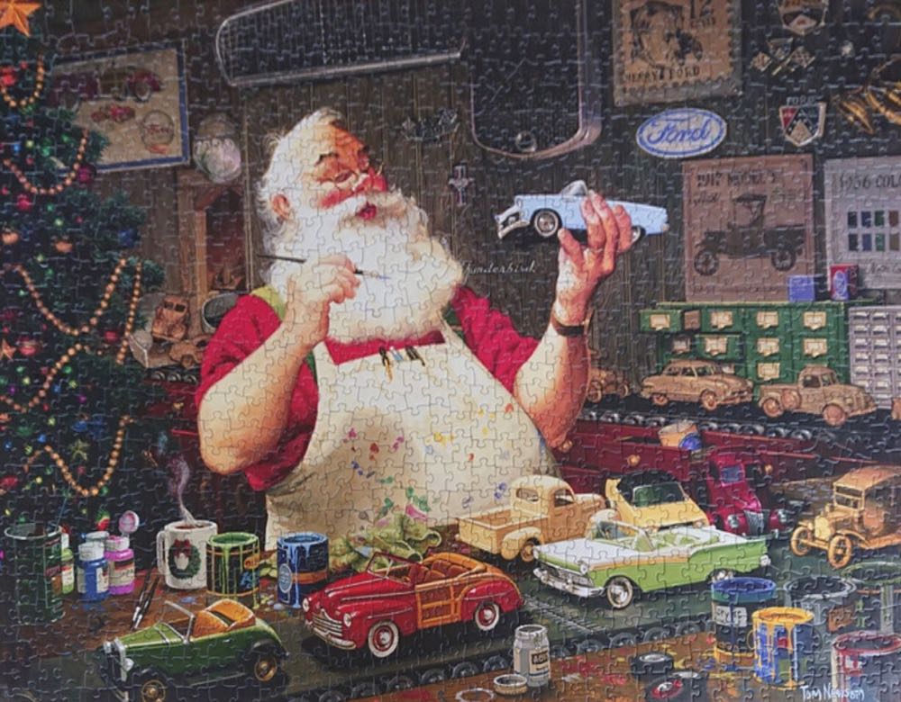 Santa Painting Cars - Cobble Hill Puzzle Company puzzle collectible [Barcode 625012800464] - Main Image 3