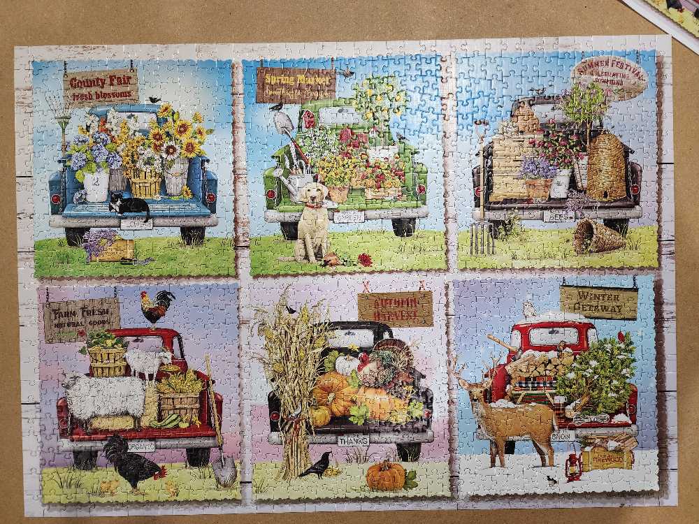 Farmer’s Market Trucks - Cobble Hill puzzle collectible [Barcode 625012802758] - Main Image 2