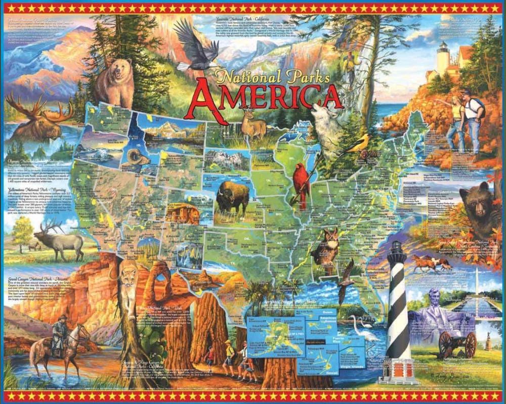 National Parks America-NIB - White Mountain Puzzles puzzle collectible [Barcode 724819251483] - Main Image 3