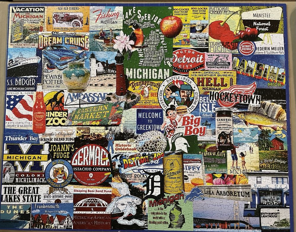DONE-I Love Michigan 2017 - White Mountain Puzzles puzzle collectible [Barcode 724819258833] - Main Image 3
