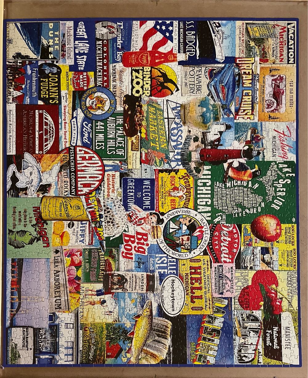 DONE-I Love Michigan 2017 - White Mountain Puzzles puzzle collectible [Barcode 724819258833] - Main Image 4