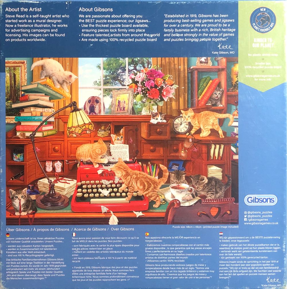 Writers Block - Gibsons puzzle collectible [Barcode 5012269062908] - Main Image 2