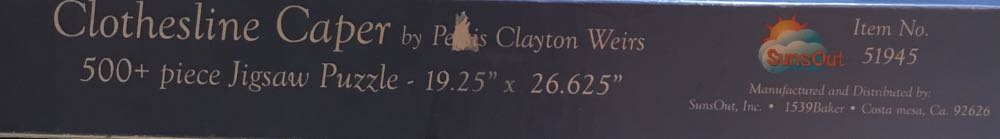 Clothesline Caper - SunsOut puzzle collectible [Barcode 796780519459] - Main Image 2