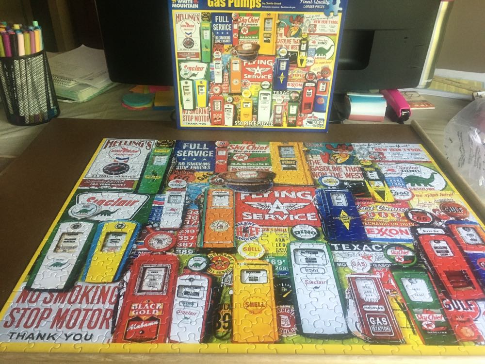 Sold - Gas Pumps - White Mountain puzzle collectible - Main Image 2