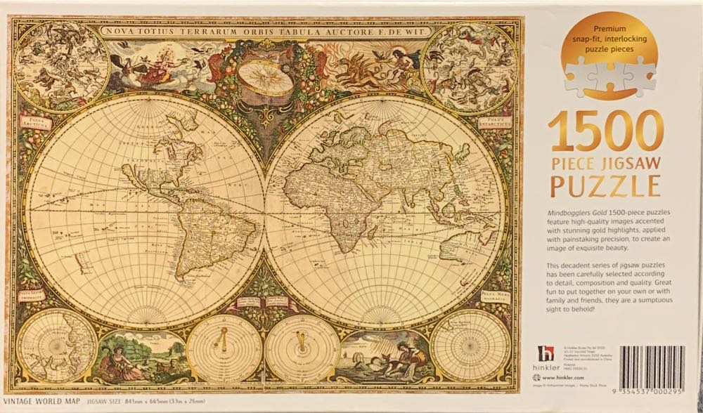 Vintage World Map - Hinkler puzzle collectible [Barcode 9354537000295] - Main Image 2